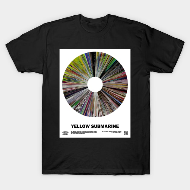 minimal_Yellow Submarine Warp Barcode Movie T-Shirt by silver-light